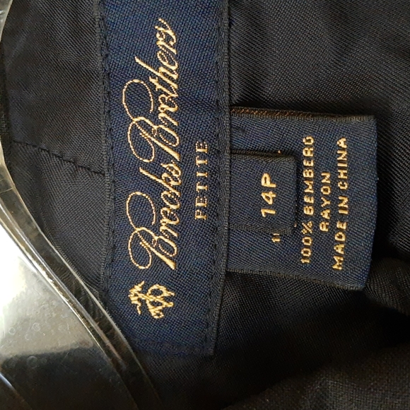 Brooks Brothers Navy Blue Tropical Worsted Wool Blazer, Size 14 Petite - Picture 2 of 4